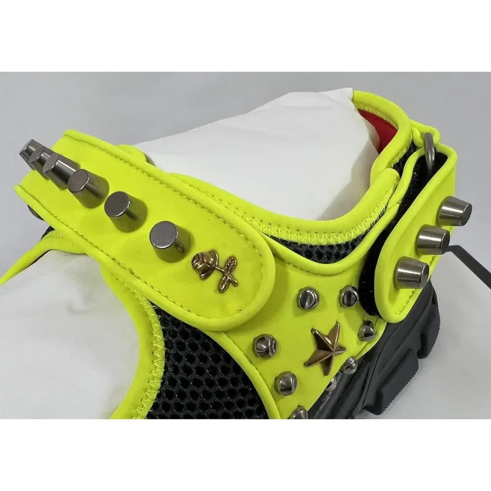 NIB Gucci Aguru Neon Yellow Floral/Star Detail Studded Sandal 11EU/12US $1150.00